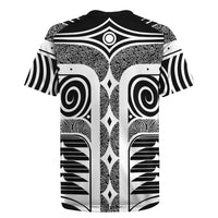 Japanese Indigenous Rugby Jersey Jomon Tribal Inspired Black