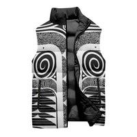 Japanese Indigenous Sleeveless Puffer Jacket Jomon Tribal Inspired Black