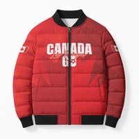 Custom Canada Football 2026 Bomber Puffer Jacket Les Rouges Making History