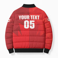 Custom Canada Football 2026 Bomber Puffer Jacket Les Rouges Making History