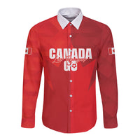 Custom Canada Football 2026 Long Sleeve Button Shirt Les Rouges Making History