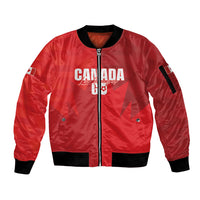 Custom Canada Football 2026 Sleeve Zip Bomber Jacket Les Rouges Making History
