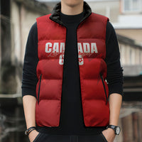Custom Canada Football 2026 Sleeveless Puffer Jacket Les Rouges Making History