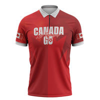 Custom Canada Football 2026 Zipper Polo Shirt Les Rouges Making History