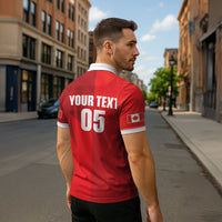Custom Canada Football 2026 Zipper Polo Shirt Les Rouges Making History