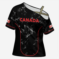 Custom Canada Football 2026 Cross Shoulder Shirt Go Les Rouges