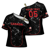 Custom Canada Football 2026 Cross Shoulder Shirt Go Les Rouges