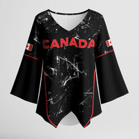 Custom Canada Football 2026 Kimono Sleeve Blouse Go Les Rouges