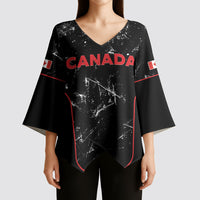 Custom Canada Football 2026 Kimono Sleeve Blouse Go Les Rouges