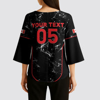 Custom Canada Football 2026 Kimono Sleeve Blouse Go Les Rouges