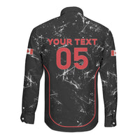 Custom Canada Football 2026 Long Sleeve Button Shirt Go Les Rouges