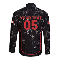 Custom Canada Football 2026 Long Sleeve Button Shirt Go Les Rouges