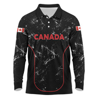 Custom Canada Football 2026 Long Sleeve Polo Shirt Go Les Rouges
