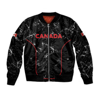 Custom Canada Football 2026 Sleeve Zip Bomber Jacket Go Les Rouges