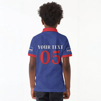 Custom Cape Verde Football Kid Polo Shirt Blue Sharks Still Undefeated
