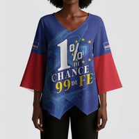 Custom Cape Verde Football Kimono Sleeve Blouse Blue Sharks Still Undefeated