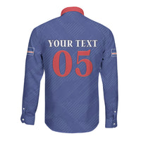 Custom Cape Verde Football Long Sleeve Button Shirt Blue Sharks Still Undefeated