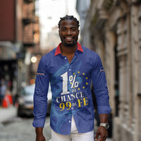 Custom Cape Verde Football Long Sleeve Button Shirt Blue Sharks Still Undefeated