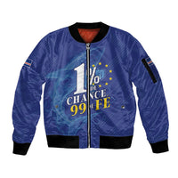 Custom Cape Verde Football Sleeve Zip Bomber Jacket Blue Sharks Still Undefeated
