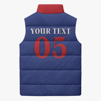 Custom Cape Verde Football Sleeveless Puffer Jacket Blue Sharks Still Undefeated
