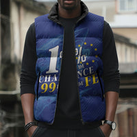 Custom Cape Verde Football Sleeveless Puffer Jacket Blue Sharks Still Undefeated