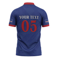 Custom Cape Verde Football Zipper Polo Shirt Blue Sharks Still Undefeated