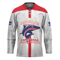 Custom Cabo Verde Hockey Jersey Blue Sharks Fear No Giants
