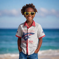Custom Cabo Verde Kid Hawaiian Shirt Blue Sharks Fear No Giants