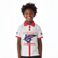 Custom Cabo Verde Kid Polo Shirt Blue Sharks Fear No Giants