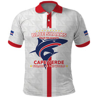 Custom Cabo Verde Polo Shirt Blue Sharks Fear No Giants