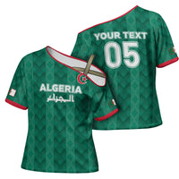 Custom Algeria Football 2026 Cross Shoulder Shirt Algerian Geometric Patterns