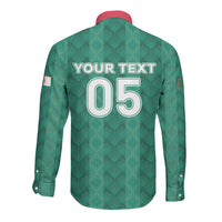 Custom Algeria Football 2026 Long Sleeve Button Shirt Algerian Geometric Patterns