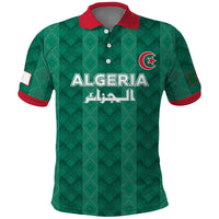Custom Algeria Football 2026 Polo Shirt Algerian Geometric Patterns