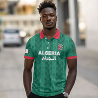 Custom Algeria Football 2026 Polo Shirt Algerian Geometric Patterns