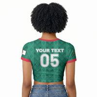 Custom Algeria Football 2026 Raglan Cropped T shirt Algerian Geometric Patterns
