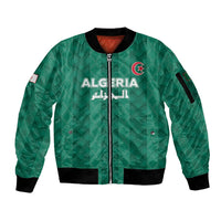 Custom Algeria Football 2026 Sleeve Zip Bomber Jacket Algerian Geometric Patterns