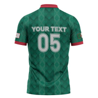 Custom Algeria Football 2026 Zipper Polo Shirt Algerian Geometric Patterns