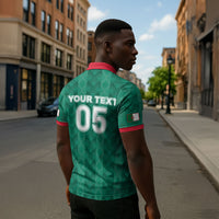 Custom Algeria Football 2026 Zipper Polo Shirt Algerian Geometric Patterns