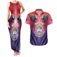 Belize 44th Independence Anniversary Couples Matching Tank Maxi Dress and Hawaiian Shirt Stronger Together Rising Forever - Wonder Print Shop