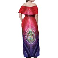 Belize 44th Independence Anniversary Family Matching Off Shoulder Maxi Dress and Hawaiian Shirt Stronger Together Rising Forever - Wonder Print Shop