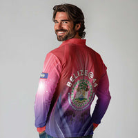 Belize 44th Independence Anniversary Long Sleeve Polo Shirt Stronger Together Rising Forever - Wonder Print Shop