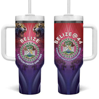 Belize 44th Independence Anniversary Tumbler With Handle Stronger Together Rising Forever - Wonder Print Shop
