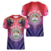 Belize 44th Independence Anniversary Women V-Neck T-Shirt Stronger Together Rising Forever - Wonder Print Shop