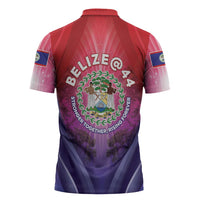 Belize 44th Independence Anniversary Zipper Polo Shirt Stronger Together Rising Forever - Wonder Print Shop