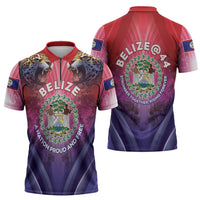 Belize 44th Independence Anniversary Zipper Polo Shirt Stronger Together Rising Forever - Wonder Print Shop