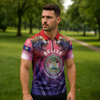 Belize 44th Independence Anniversary Zipper Polo Shirt Stronger Together Rising Forever - Wonder Print Shop