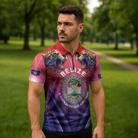 Belize 44th Independence Anniversary Zipper Polo Shirt Stronger Together Rising Forever - Wonder Print Shop