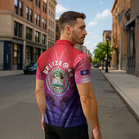Belize 44th Independence Anniversary Zipper Polo Shirt Stronger Together Rising Forever - Wonder Print Shop