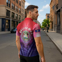 Belize 44th Independence Anniversary Zipper Polo Shirt Stronger Together Rising Forever - Wonder Print Shop