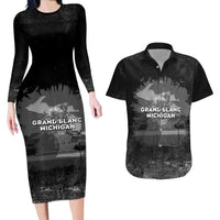 Pray For Michigan Couples Matching Long Sleeve Bodycon Dress and Hawaiian Shirt No More Violence - Wonder Print Shop